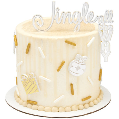 Jingle All The Way Silver Cake Topper