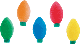 Edible Christmas Light Bulb Decorations for Cakes & Cupcakes, 12 Count