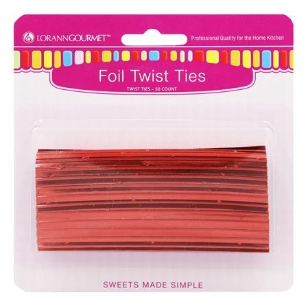 LorAnn Twist Ties: Red 50 pkg