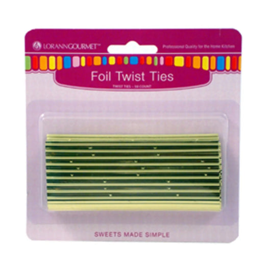 Twist Ties Gold 50 Count