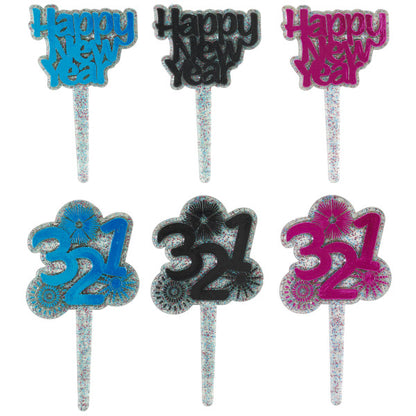 Cupcake Topper New Years Countdown 12 Count