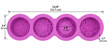 Mandala Round Cake Silicone Mold – 4 Cavity