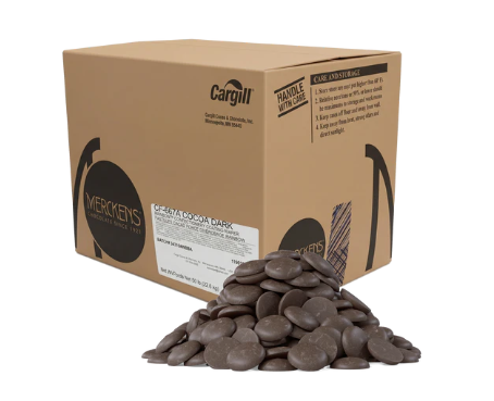 Merckens Dark Cocoa Chocolate Wafers 45lbs Bulk Case