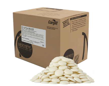 Merckens White Chocolate Wafers 50lbs Bulk Case