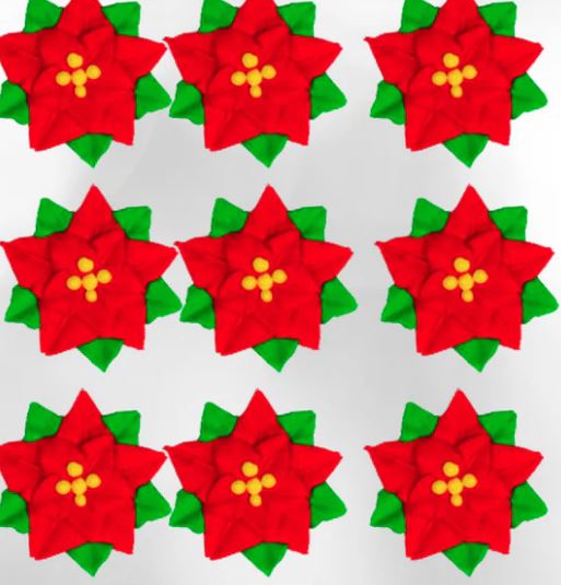 Edible Decorations Mini Red Poinsetta 12 Count