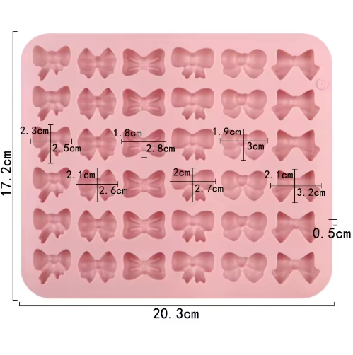 Mini Bow Silicone Candy Mold Asst Bow Shapes