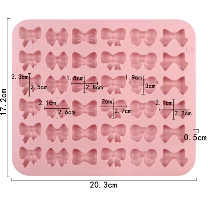 Mini Bow Silicone Candy Mold Asst Bow Shapes