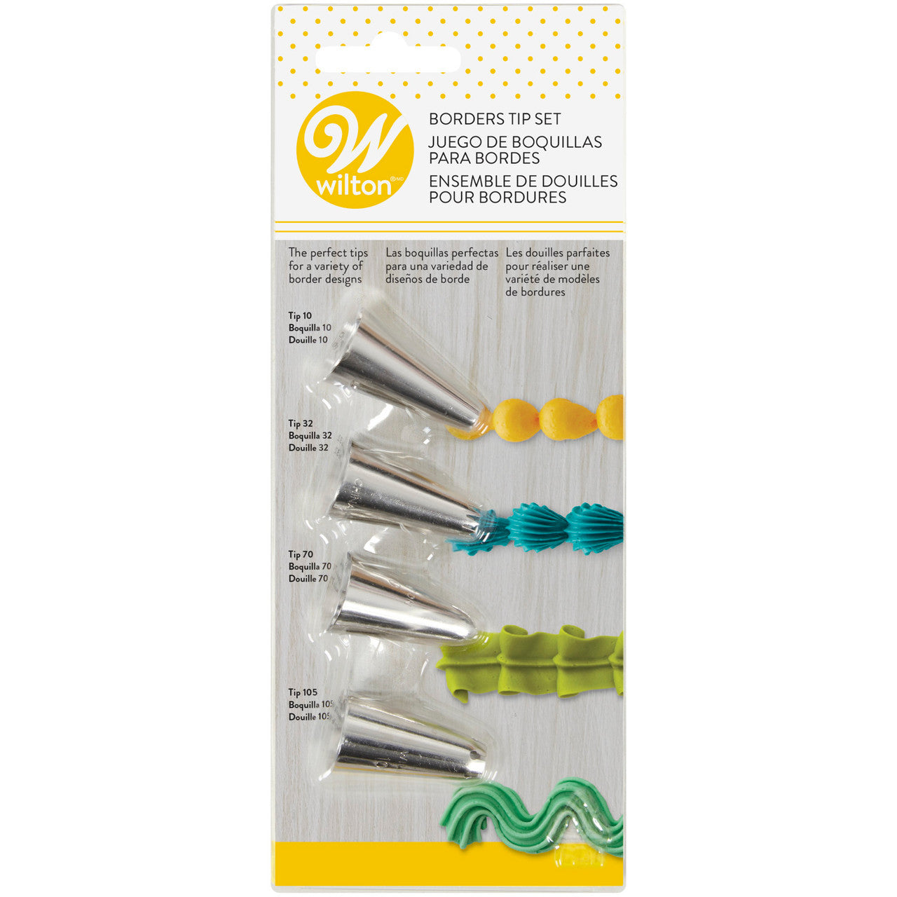 Cake Decorating Tip Set for Borders, 4-Piece