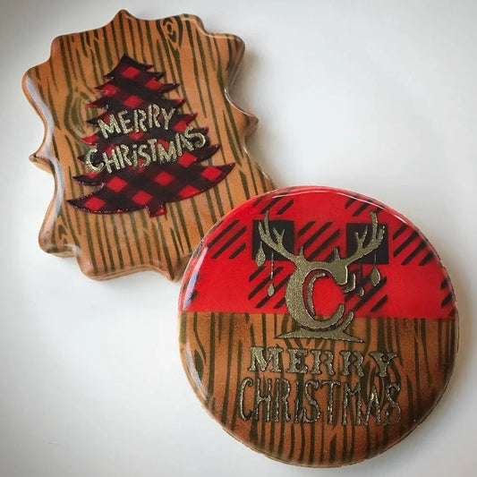 Wood Grain Cookie Stencil – Rustic Wood Pattern
