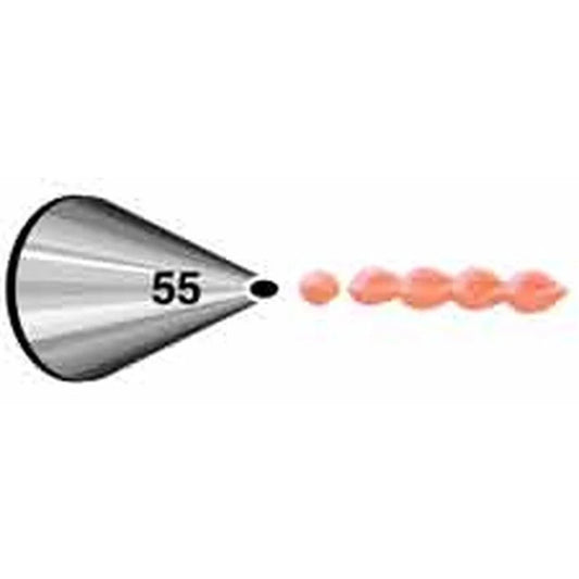 Writing, Outlining & Oval Details Piping Tip - Wilton #55 Oval - Stainless Steel Cake Decorating Tip