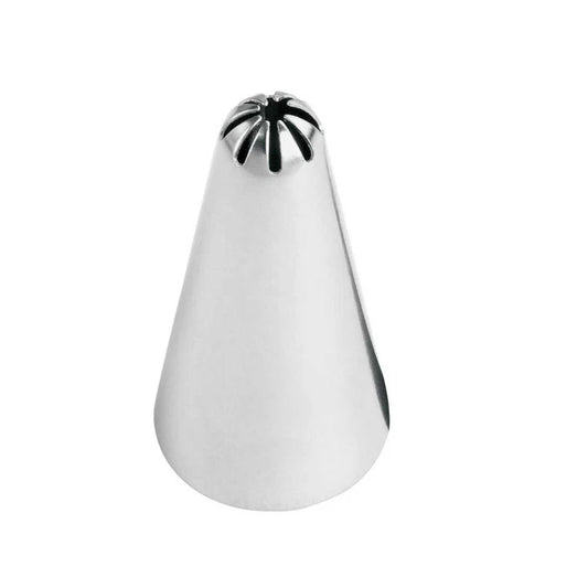 Deeply Grooved Shells, Stars & Fleur-de-Lis Piping Tip - Wilton #133 Closed Star - Stainless Steel Cake Decorating Tip