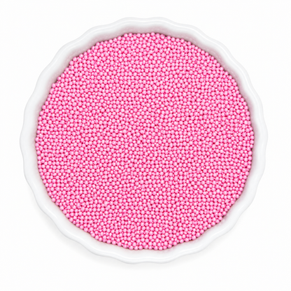 pink shimmer-nonpareil dot sprinkles for dot cakes, cupcakes, cookies and cake decorating