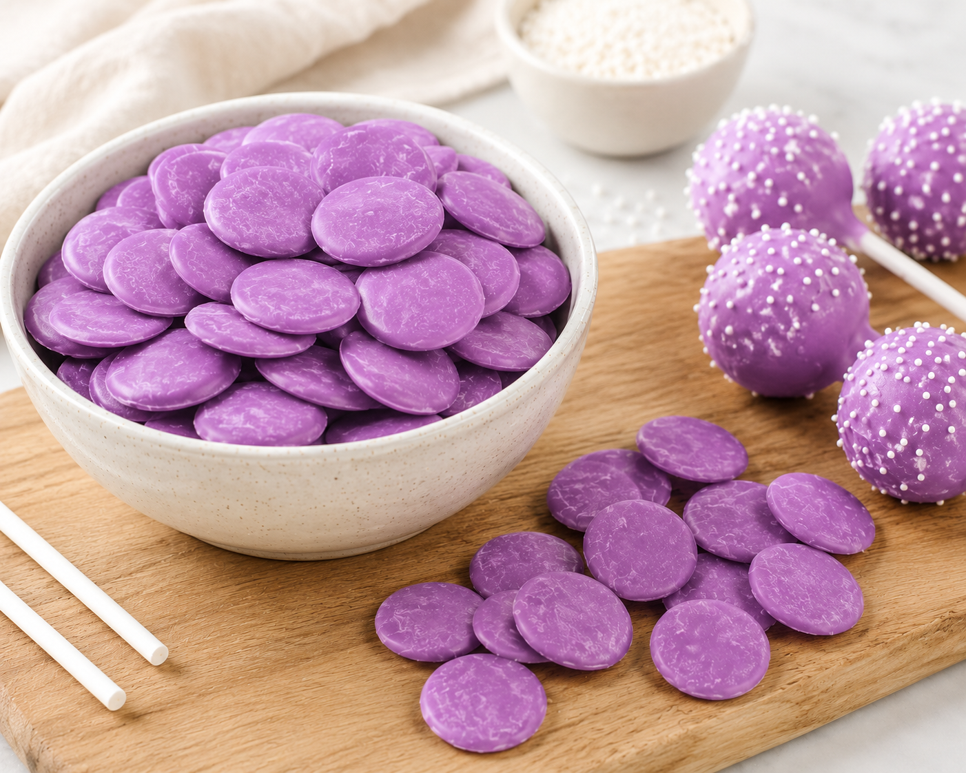 Chocolate Melting Wafers Merckens Orchid – Naturally Colored, No Artificial Dyes