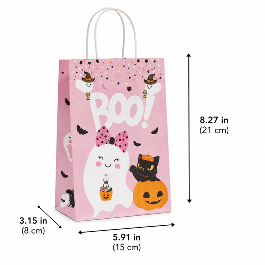 Pink Boo Shopping Bags 5 Count