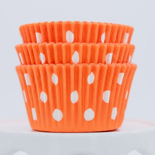 Orange Polka Dot Cupcake Liners 50-count