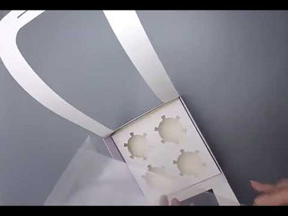 Coquette Floral Bow Cupcake Gift Box with Handle