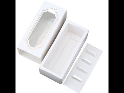 White Macaron Gift Box with Clear Window for 10 Macarons