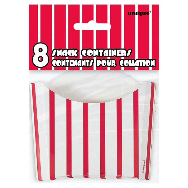 Red  and White Stripe Snack Containers
