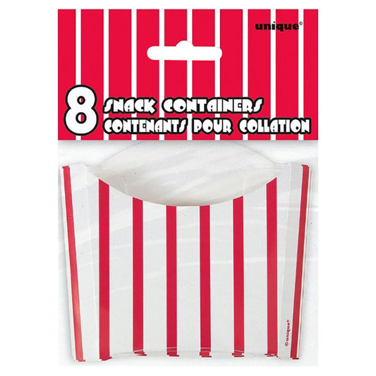 Red  and White Stripe Snack Containers