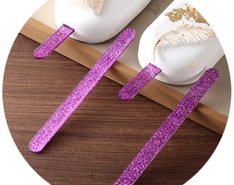 Popsicle Sticks Purple Glitter
