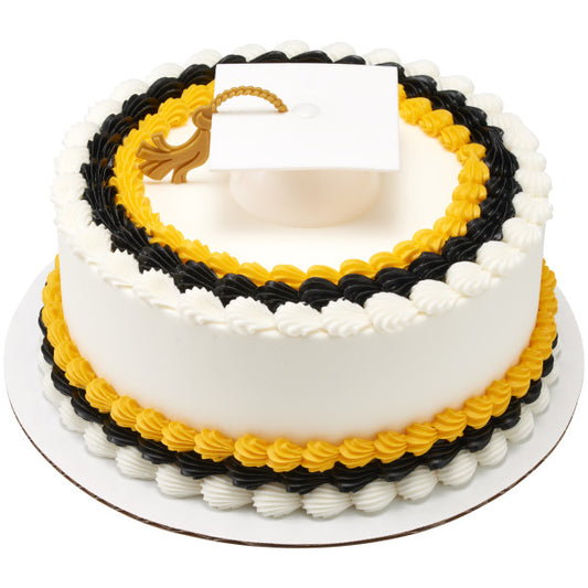 White Graduation Cap With Tassel Layon