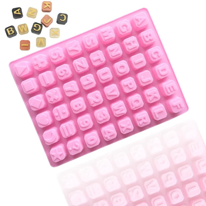 Alphabet Letters, Numbers & Math Symbols Cube Silicone Chocolate Mold