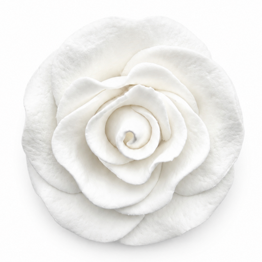 White Gum Paste Rose | White Rose Gumpaste Wedding Cake Decoration 2.5in