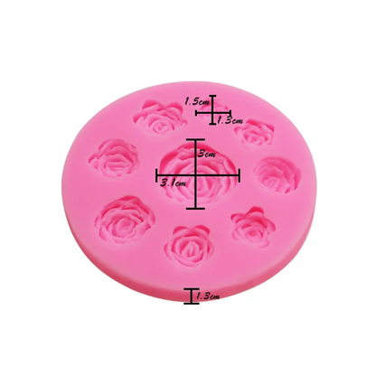 Rose Fondant & Gum Paste Asst Sizes Silicone Mold – 9 Flowers