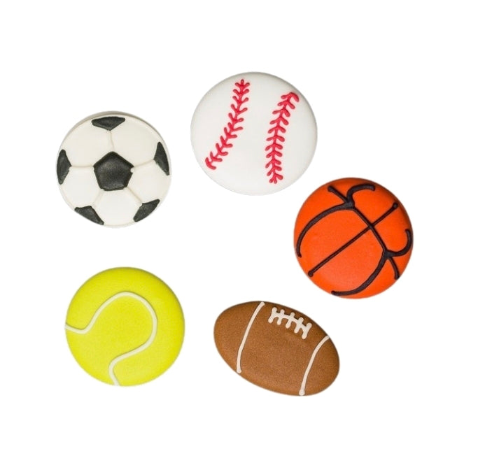 Edible Decorations Sports Ball Royal Icing 3/4in 4-Count