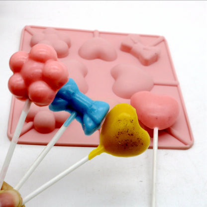 Sweetheart Hearts & Bows Silicone Lollipop Mold