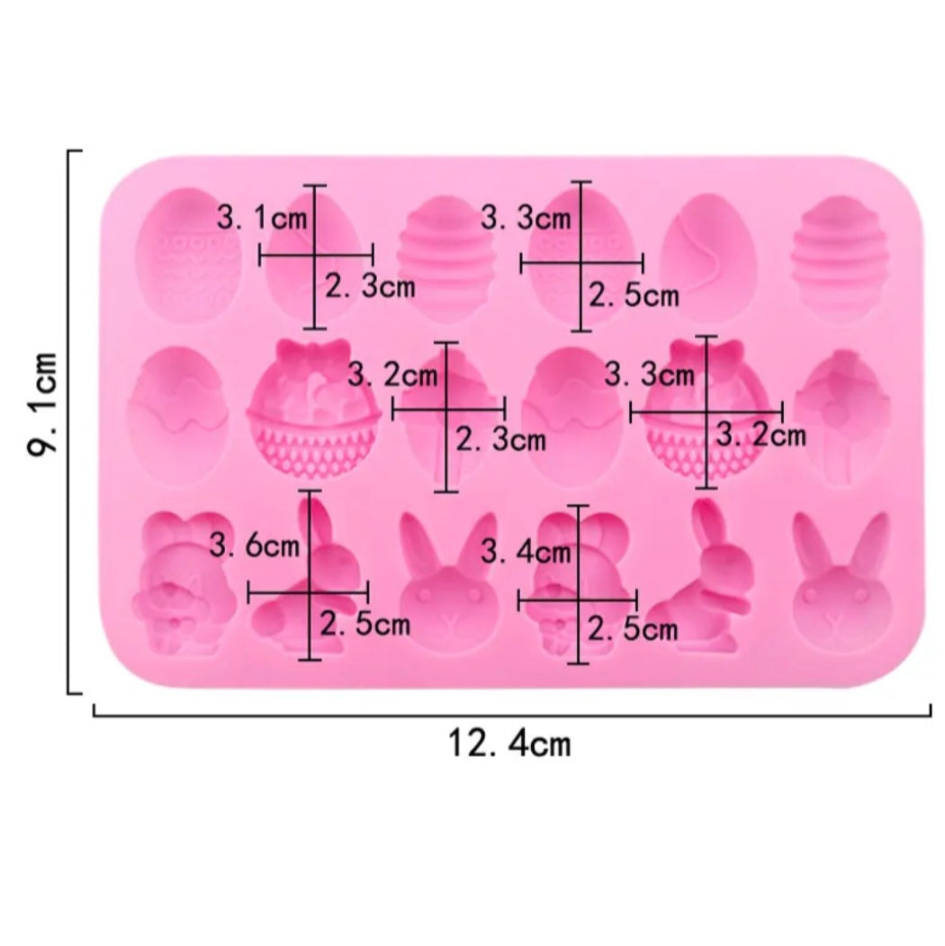 Easter Bunny, Egg & Basket Silicone Candy Mold Chocolate, Fondant & Candy Mold