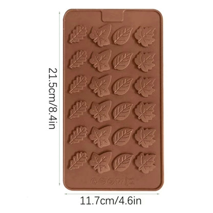 Fall Leaves Assorted Styles Silicone Chocolate Mold – 24 Cavity
