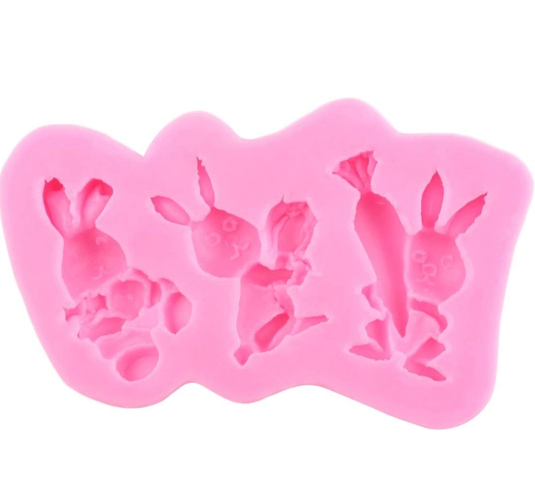 Easter Bunnies Silicone Mold 3 Cavity