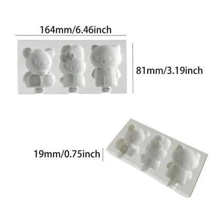 Kawaii Character Lollipop Silicone Mold – 3 Cavity
