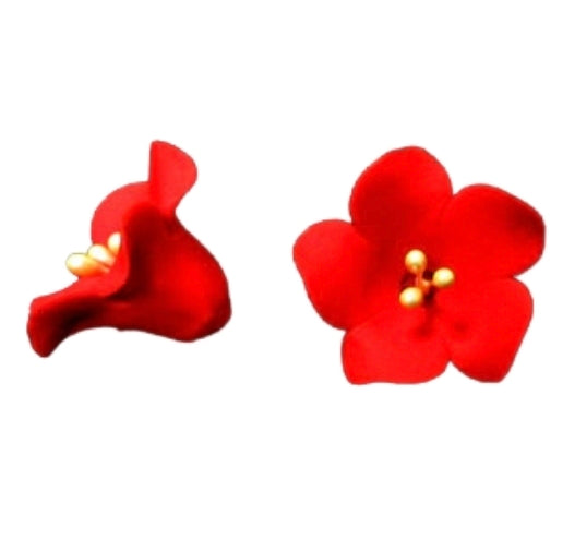 Edible Decorations Fruit Blossom Red 5 Piece