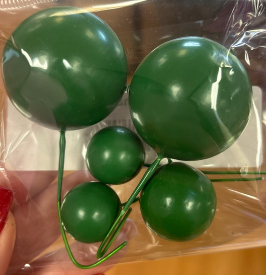 Cake Topper Green Balls 5 Piece