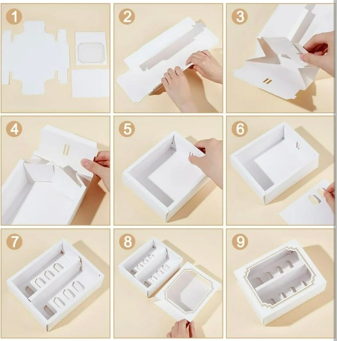 White Window Macaron Box – Holds 10