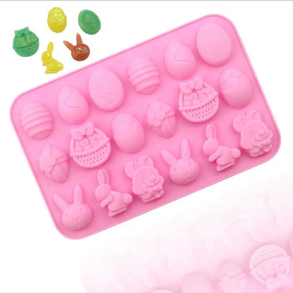 Easter Bunny, Egg & Basket Silicone Candy Mold Chocolate, Fondant & Candy Mold
