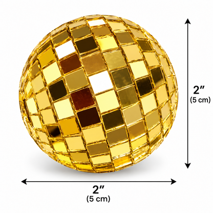 Gold Disco Ball Cake Toppers Set of 6 |