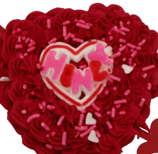 Love Me Kiss Me Honey Hearts Icing Toppers 1 1/2in 6-Count