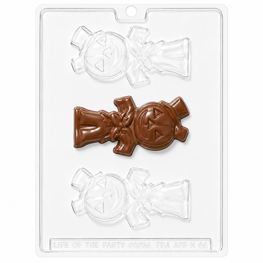 Jack-O'-Lantern Scarecrow Chocolate Mold | Halloween Pumpkin Scarecrow Candy Mold