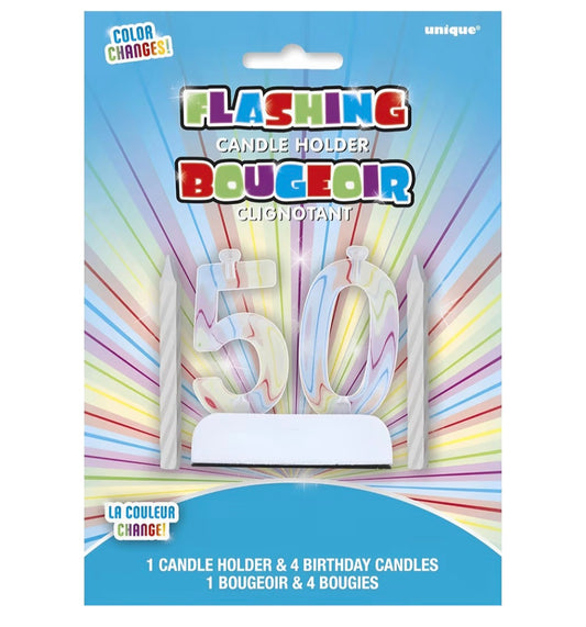 Flashing 50 Birthday Candle