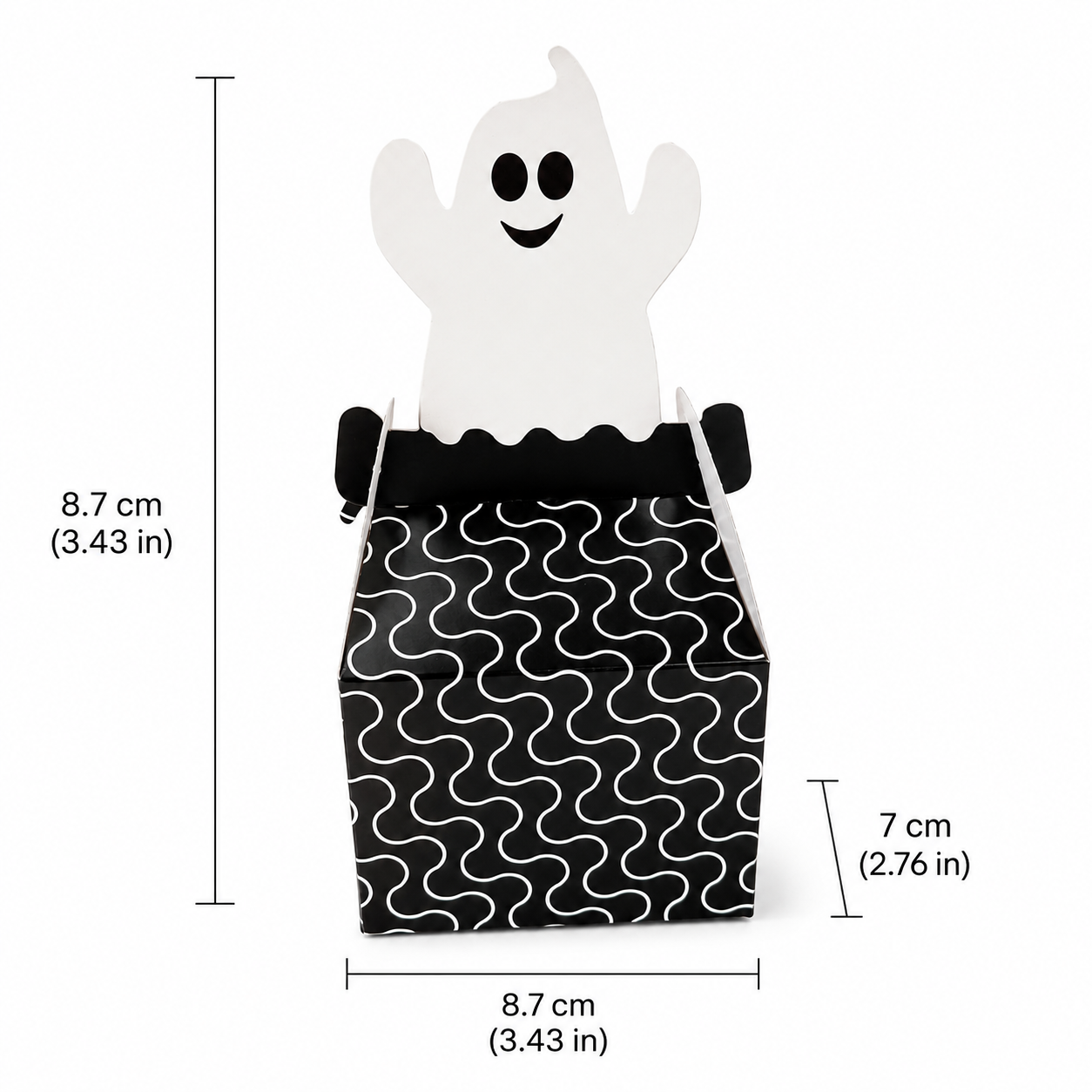 Halloween Candy Box Black And White Ghost 4 Ct