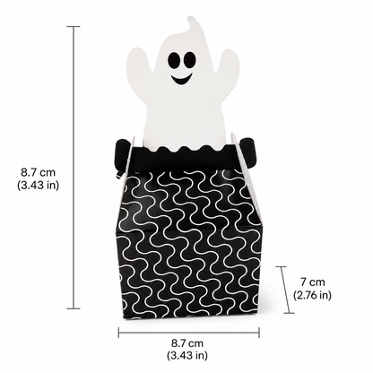 Halloween Candy Box Black And White Ghost 4 Ct