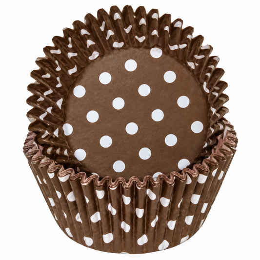 Brown With White Polka Dots Standard Cupcake Liners 80-count