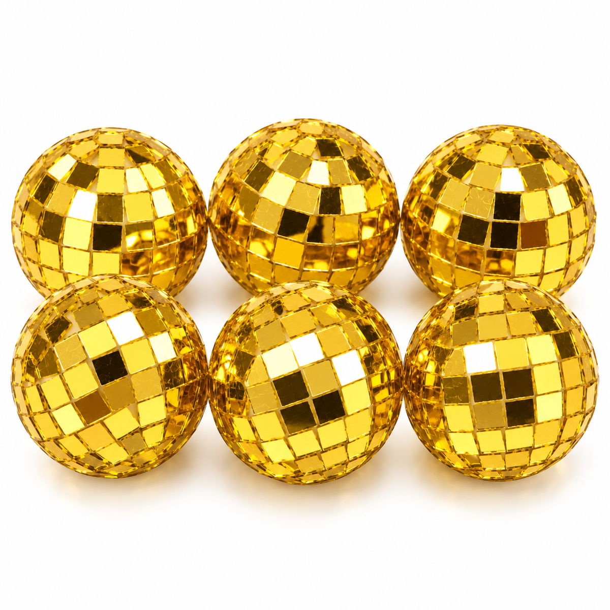 Gold Disco Ball Cake Toppers Set of 6 |