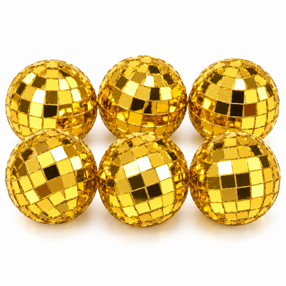 Gold Disco Ball Cake Toppers Set of 6 |