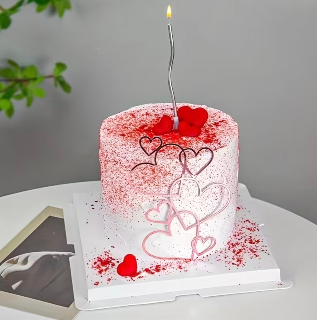 Cascading Hearts Rose Gold Cake Topper/Layon