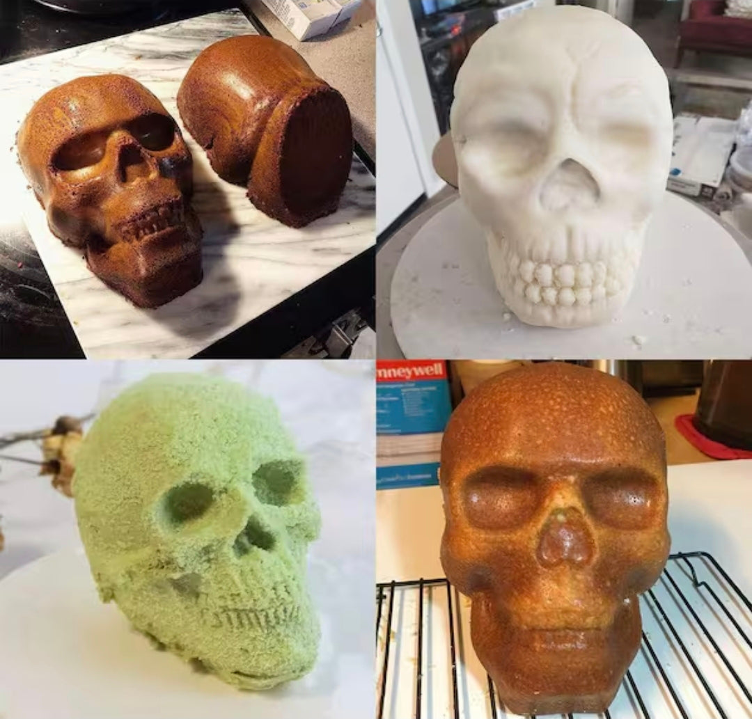 3D Skull Cake Mold Silicone Pan for Halloween Cake, Chocolate, Ice Cream & Gelatin
