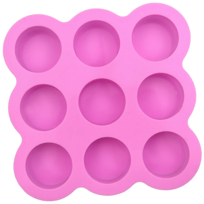 Round Cookie Bar Silicone Mold – 9 Cavity